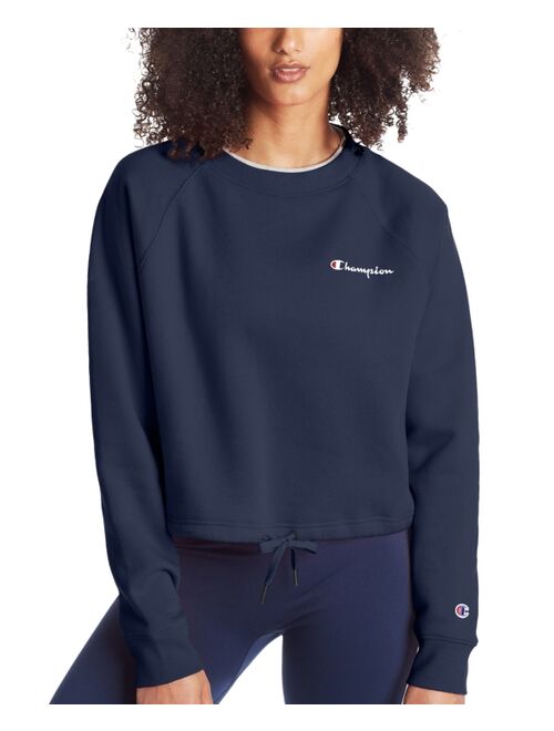 Champion Women's Campus French Terry Cropped Graphic Crew