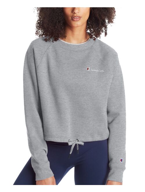 Champion Women's Campus French Terry Cropped Graphic Crew