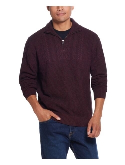 Men's Cable Yoke Half Zip Sweater