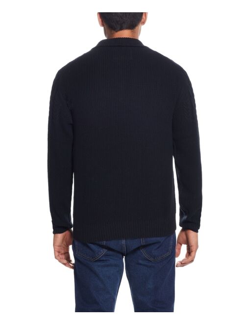 Weatherproof Vintage Men's Cable Yoke Half Zip Sweater