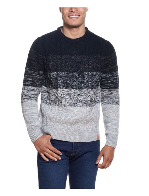 Weatherproof Vintage Men's Ombre Cable Crew Neck Sweater