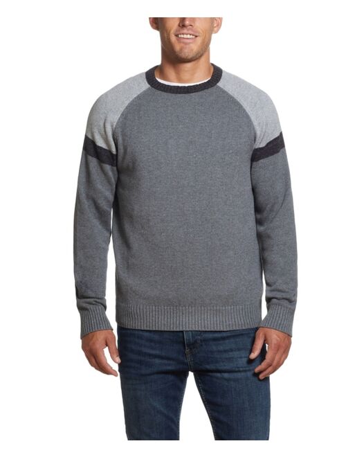 Weatherproof Vintage Men's Colorblock Raglan Sleeves Crewneck Sweater