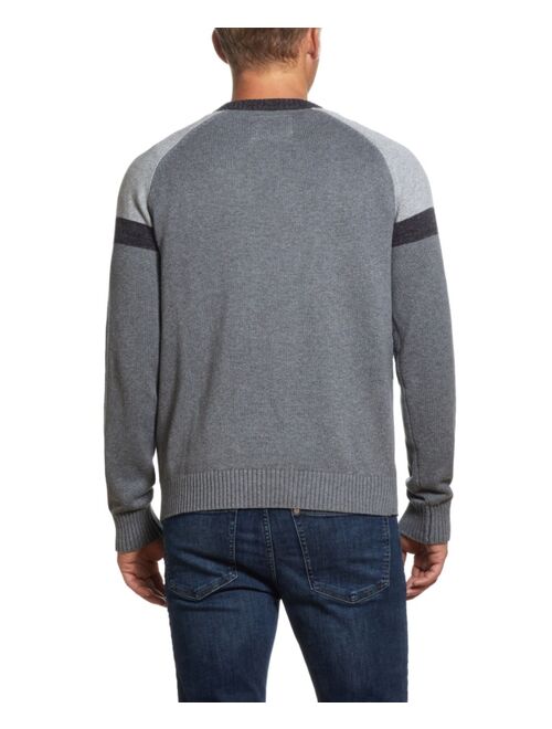 Weatherproof Vintage Men's Colorblock Raglan Sleeves Crewneck Sweater