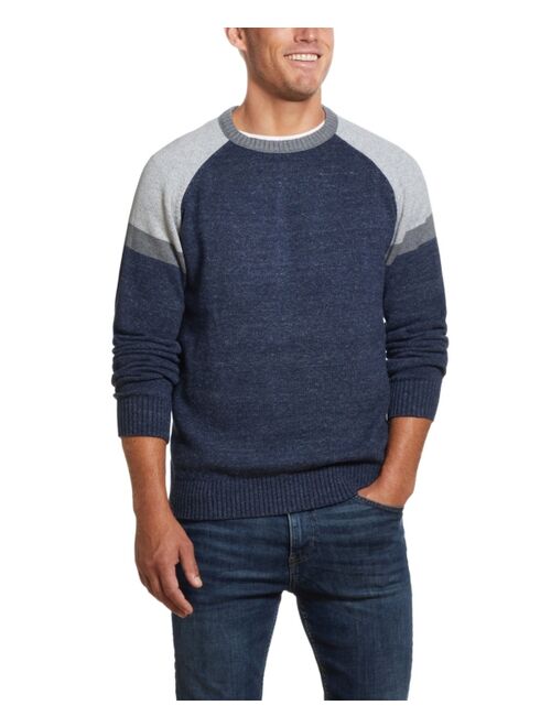 Weatherproof Vintage Men's Colorblock Raglan Sleeves Crewneck Sweater