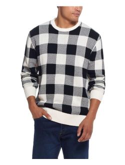 Men's Plaid Crew Neck Sweater