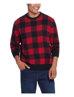 Men's Plaid Crew Neck Sweater