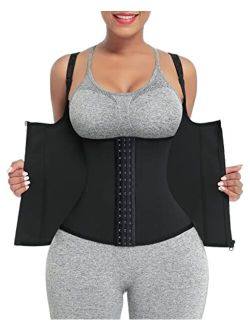 Waist Trainer for Women Corset Vest Body Shaper Cincher Trimmer Tank Top Sport Girdle with Steel Bones