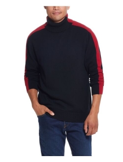 Men's Racing Stripe Turtleneck Sweater