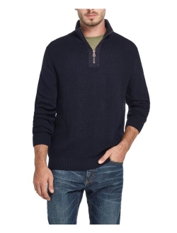 Men's Waffle Texture 1/4 Zip Sweater