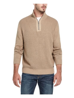 Men's Waffle Texture 1/4 Zip Sweater