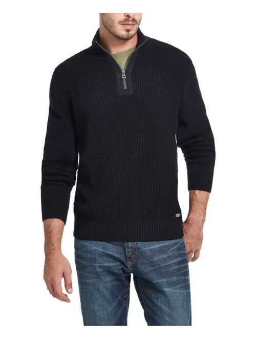 Weatherproof Vintage Men's Waffle Texture 1/4 Zip Sweater