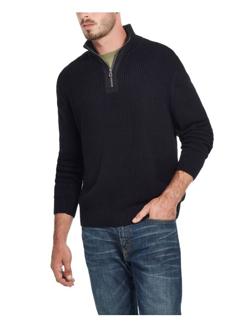 Weatherproof Vintage Men's Waffle Texture 1/4 Zip Sweater