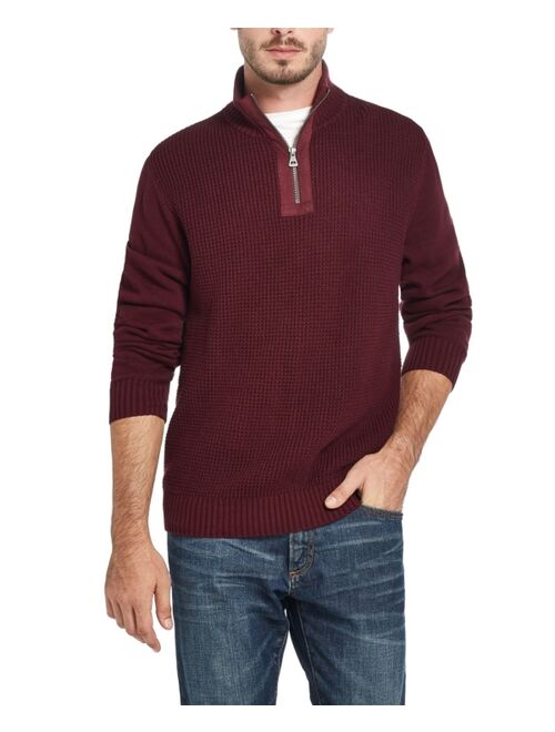 Weatherproof Vintage Men's Waffle Texture 1/4 Zip Sweater