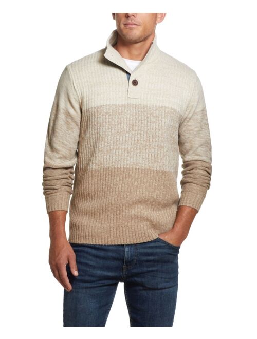 Weatherproof Vintage Men's Button Mock Ombre Sweater