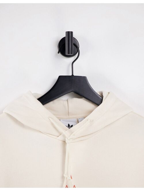 Adidas Originals Originals graphic hoodie in off white