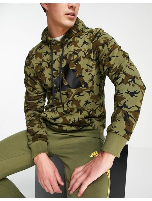 Adidas hoodie with large BOS in khaki camo