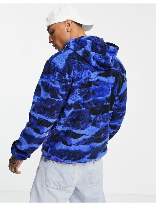 Adidas Originals Originals adventure polar fleece hoodie in blue