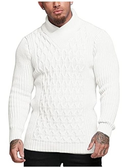 Mens Knitted Pullover Sweater Cable Knit Jumper Stylish Knitwear Lightweight Sweaters