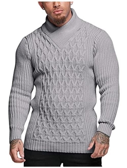 Mens Knitted Pullover Sweater Cable Knit Jumper Stylish Knitwear Lightweight Sweaters