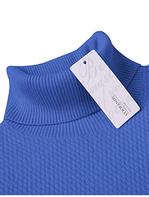 COOFANDY Men's Slim Fit Turtleneck Sweater Casual Thermal Knitted Pullover Solid Sweater