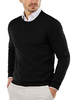 Men's Crew Neck Sweater Slim Fit Lightweight Sweatshirts Knitted Pullover for Casual Or Dressy Wear