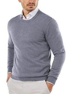 Men's Crew Neck Sweater Slim Fit Lightweight Sweatshirts Knitted Pullover for Casual Or Dressy Wear