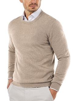 Men's Crew Neck Sweater Slim Fit Lightweight Sweatshirts Knitted Pullover for Casual Or Dressy Wear