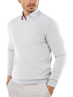 Men's Crew Neck Sweater Slim Fit Lightweight Sweatshirts Knitted Pullover for Casual Or Dressy Wear