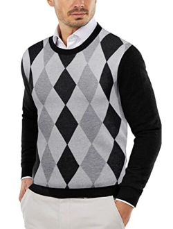 Men's Crew Neck Sweater Slim Fit Lightweight Sweatshirts Knitted Pullover for Casual Or Dressy Wear