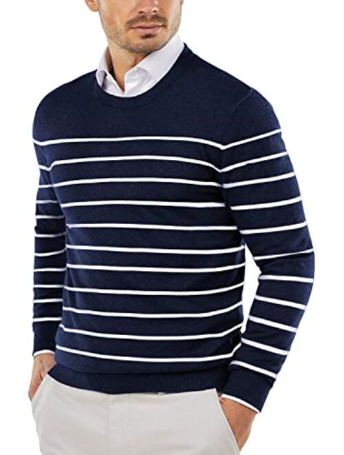 COOFANDY Men's Crew Neck Sweater Slim Fit Lightweight Sweatshirts Knitted Pullover for Casual Or Dressy Wear