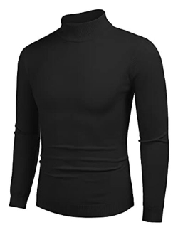 Men's Slim Fit Mock Turtleneck Pullover Sweater Casual Basic Knitted Thermal Sweaters