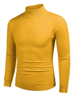 Men's Slim Fit Mock Turtleneck Pullover Sweater Casual Basic Knitted Thermal Sweaters