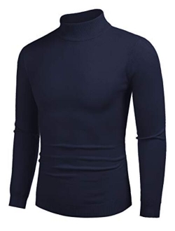 Men's Slim Fit Mock Turtleneck Pullover Sweater Casual Basic Knitted Thermal Sweaters