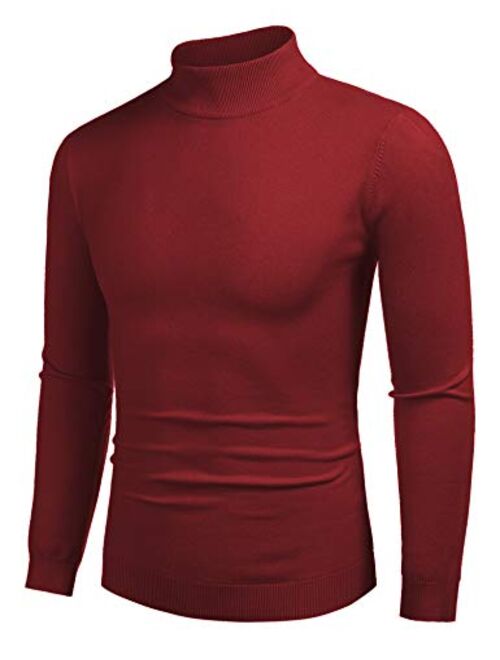 COOFANDY Men's Slim Fit Mock Turtleneck Pullover Sweater Casual Basic Knitted Thermal Sweaters