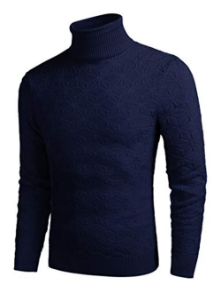 Men's Slim Fit Turtleneck Sweater Fashion Casual Knitted Pullover Sweater