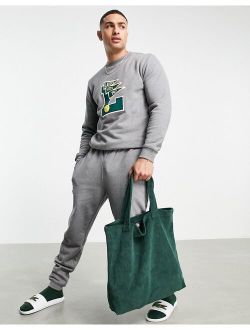 varsity sweatshirt in gray