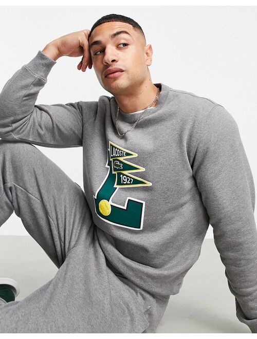 Lacoste varsity sweatshirt in gray