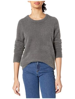 Women's Crew Neck Eyelash Sweater