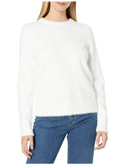 Women's Crew Neck Eyelash Sweater