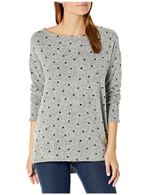 Lucky Brand Women's Long Sleeve Round Neck Printed Tunic Sweater