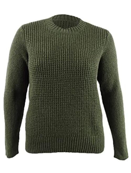 Lucky Brand Women's Crew Neck Waffle Knit Sweater