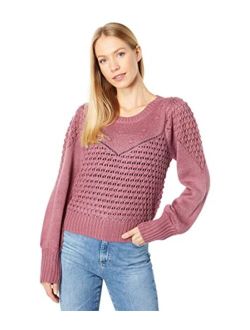 Women's Textured Dot Crew Neck Sweater