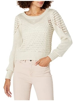 Women's Textured Dot Crew Neck Sweater