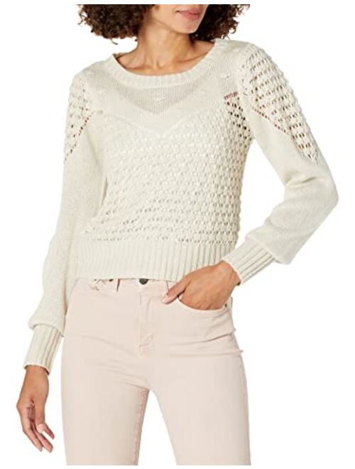 Lucky Brand Women's Textured Dot Crew Neck Sweater