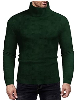 COOFANDYMen'sTurtleneckKnittedSweaterCasualThermalRibbedPulloverSweater