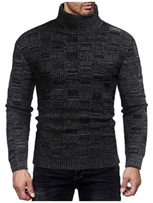 COOFANDY Men's Turtleneck Knitted Sweater Casual Thermal Ribbed Pullover Sweater