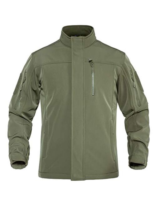 TACVASEN Men's Tactical Jackets Water Resistant Softshell Jacket Fleece Lined Hiking Training Coat