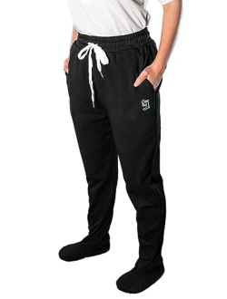 Cozy Toes - Adult Footed Sweatpants with Sherpa Fleece Lined Feet, Extremely Soft and Warm Footing