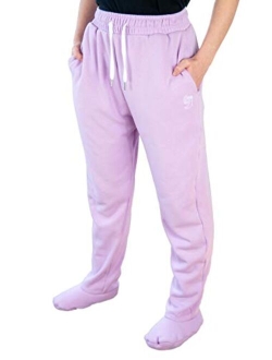 Cozy Toes - Adult Footed Sweatpants with Sherpa Fleece Lined Feet, Extremely Soft and Warm Footing