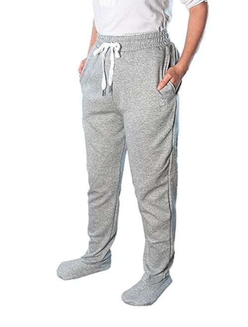 Cozy Toes - Adult Footed Sweatpants with Sherpa Fleece Lined Feet, Extremely Soft and Warm Footing